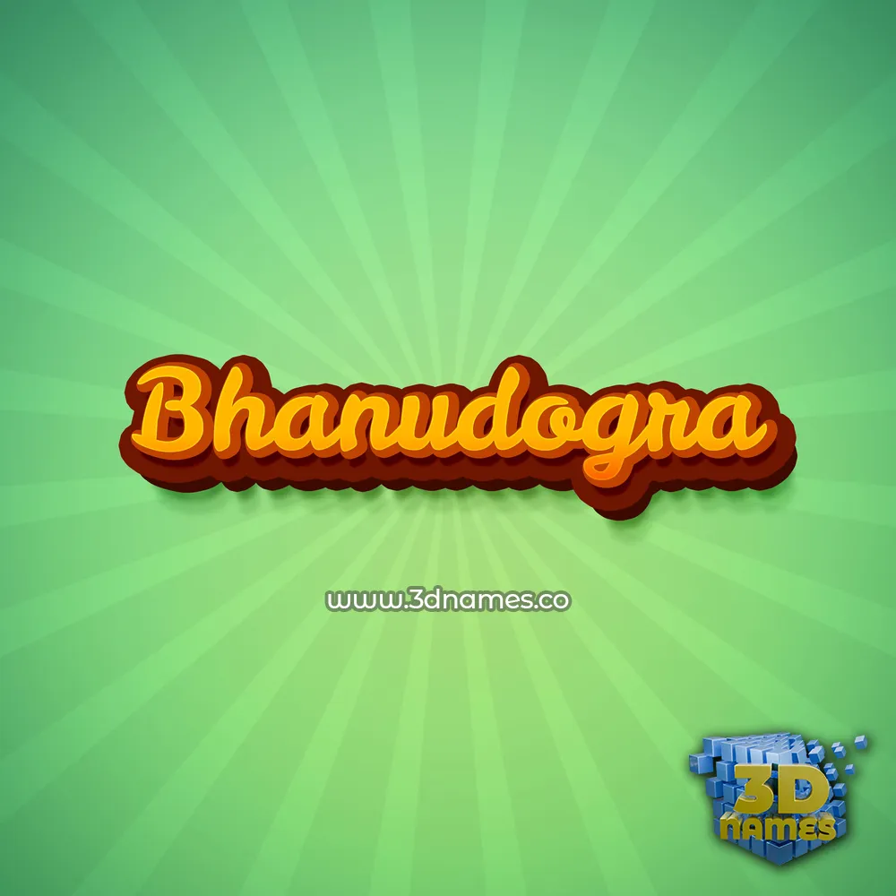 bhanudogra in Green Rays style - 3D name wallpaper