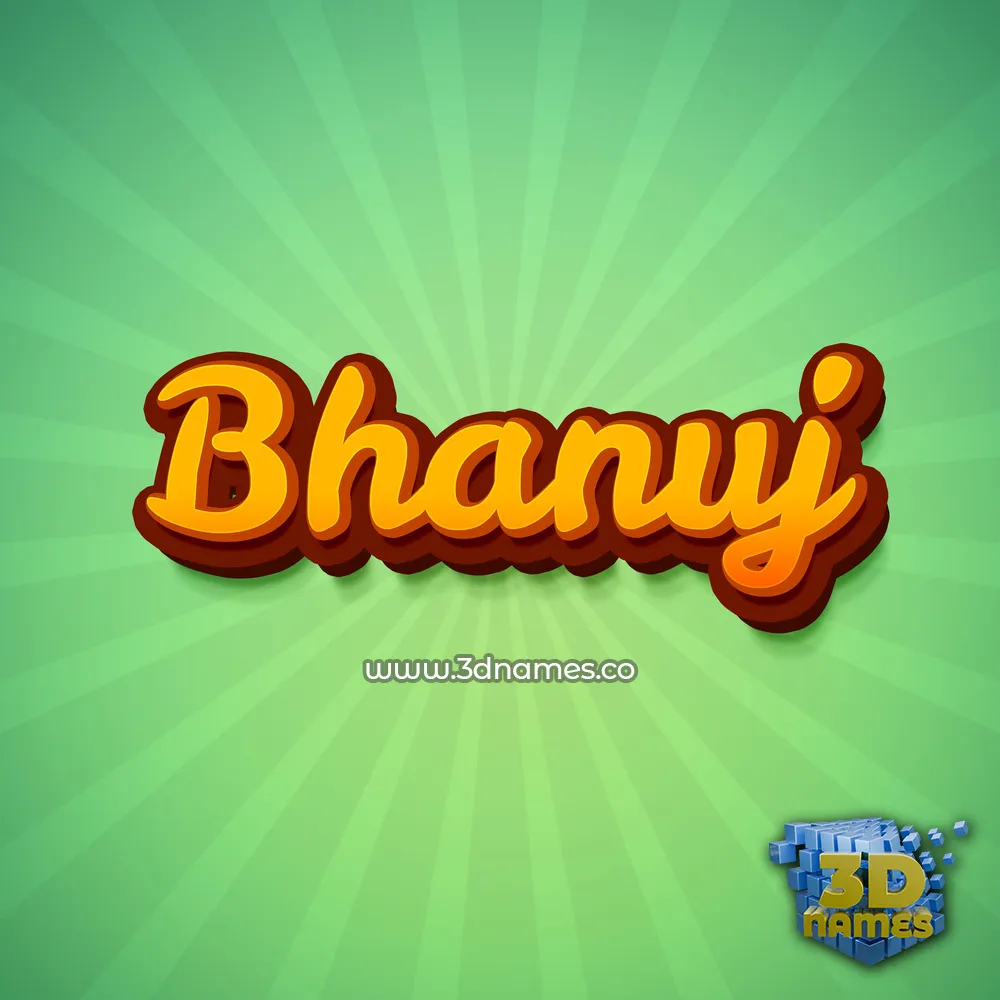 bhanuj in Green Rays style - 3D name wallpaper