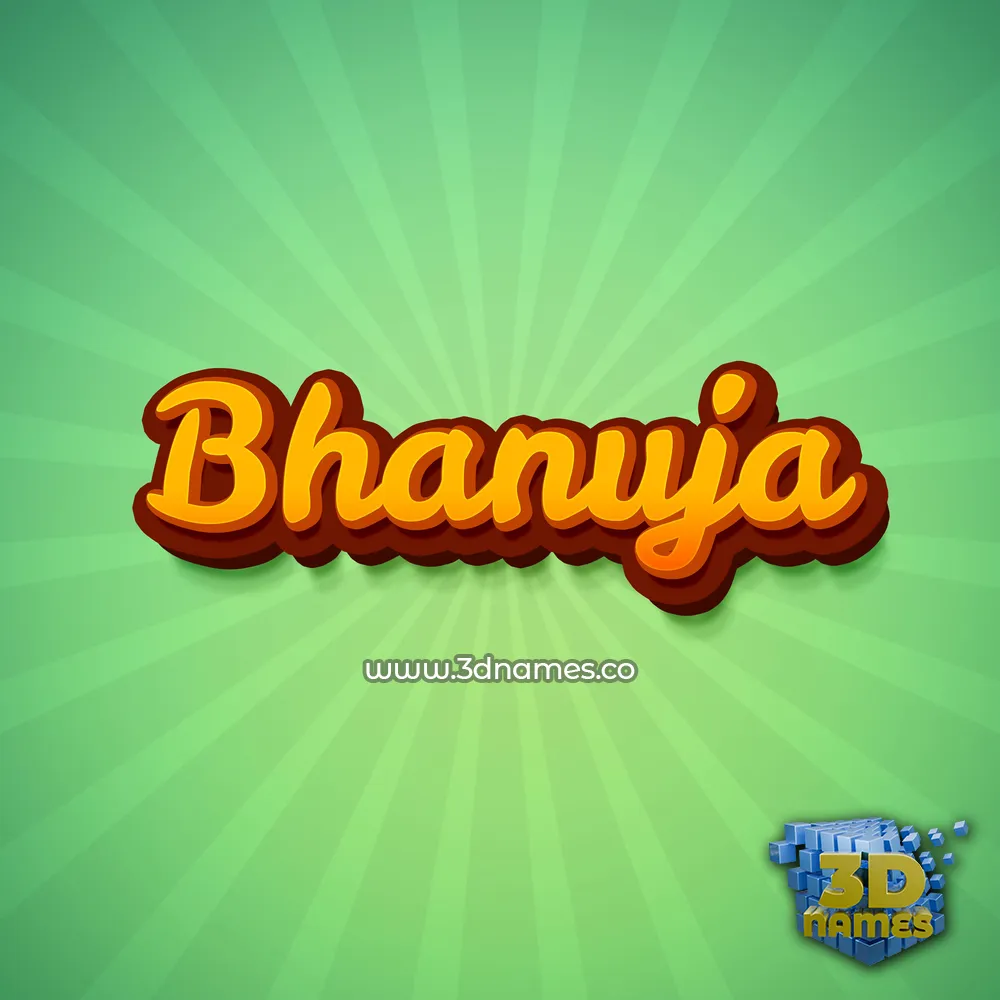 bhanuja in Green Rays style - 3D name wallpaper