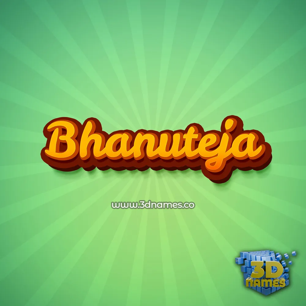 bhanuteja in Green Rays style - 3D name wallpaper
