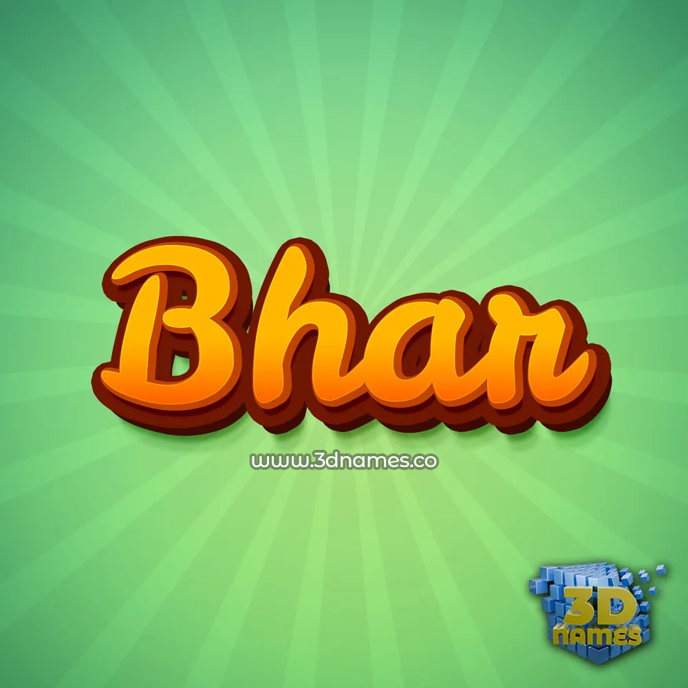 bhar in Green Rays style - 3D name wallpaper
