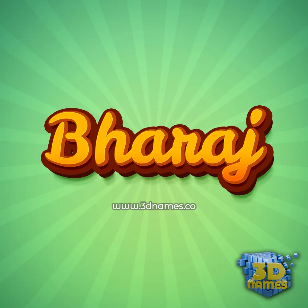 bharaj in Green Rays style - 3D name wallpaper