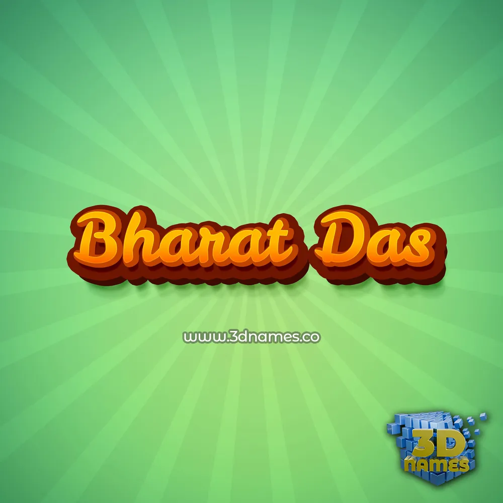 bharat das in Green Rays style - 3D name wallpaper