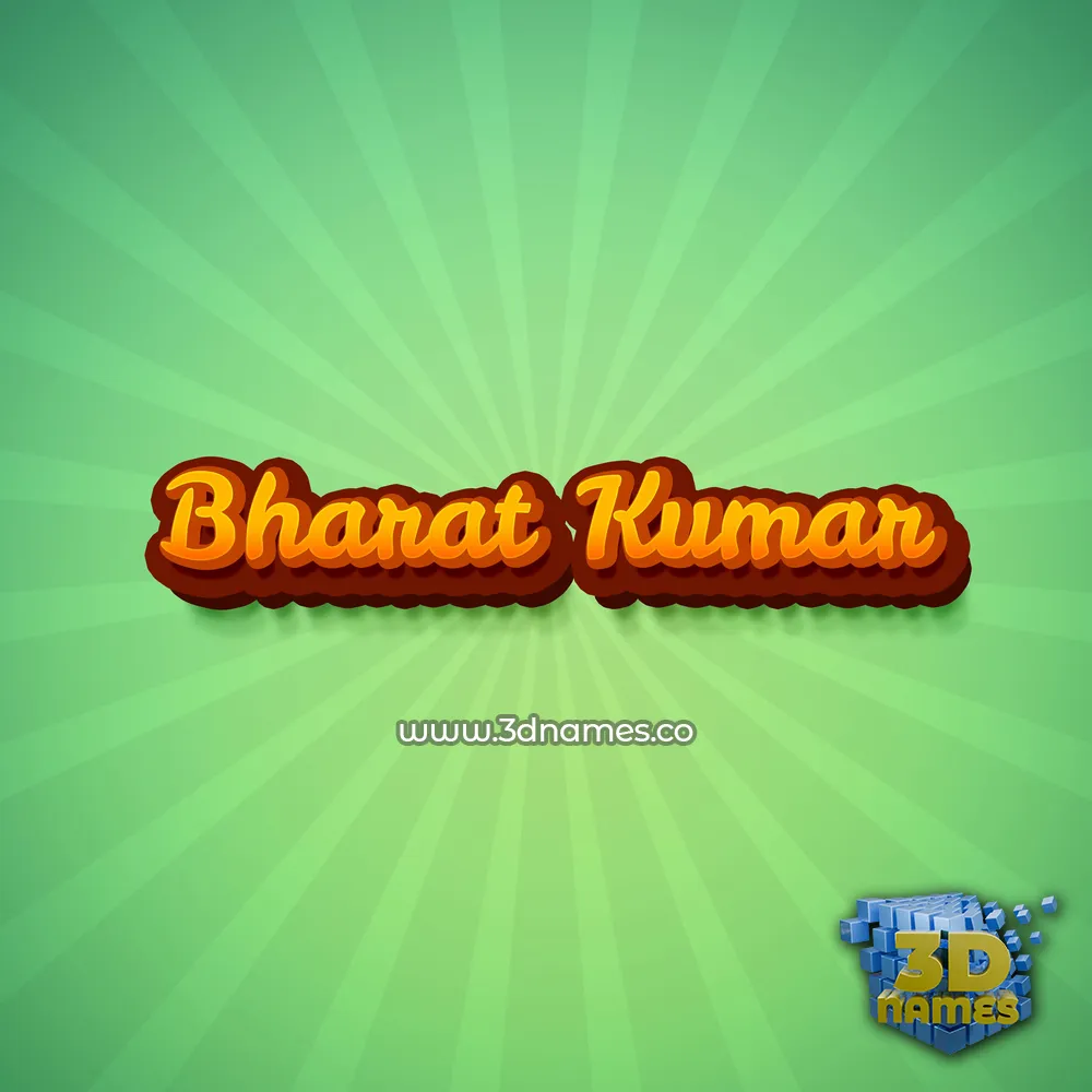 bharat kumar in Green Rays style - 3D name wallpaper