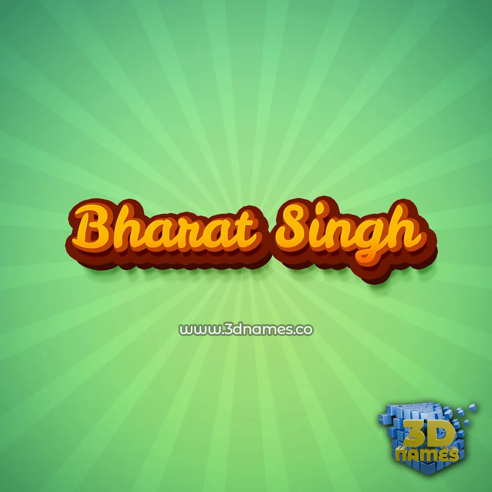 bharat singh in Green Rays style - 3D name wallpaper