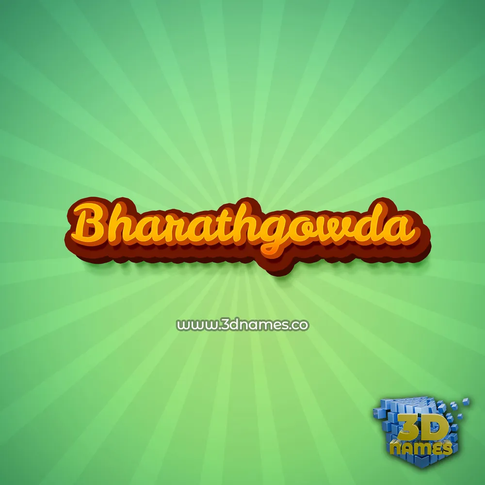 bharathgowda in Green Rays style - 3D name wallpaper