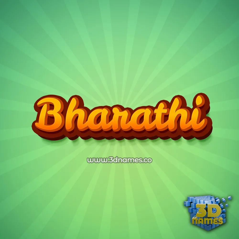 bharathi in Green Rays style - 3D name wallpaper