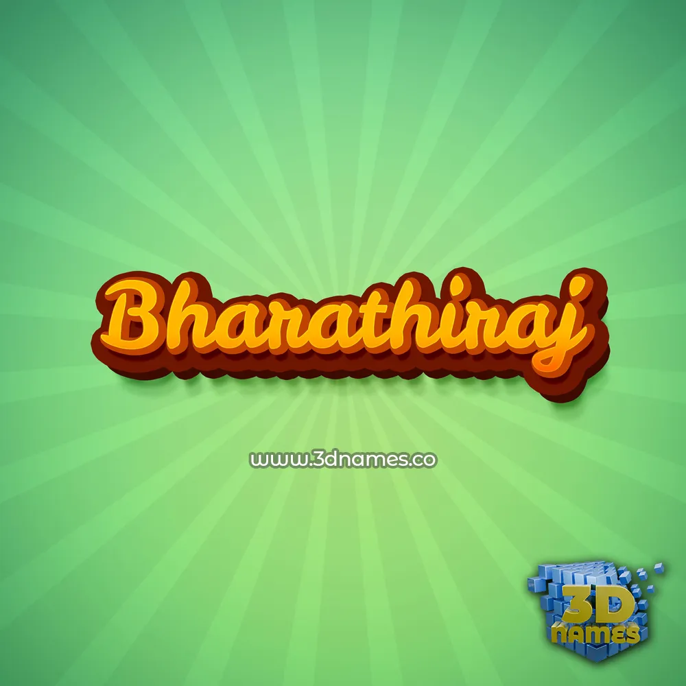 bharathiraj in Green Rays style - 3D name wallpaper