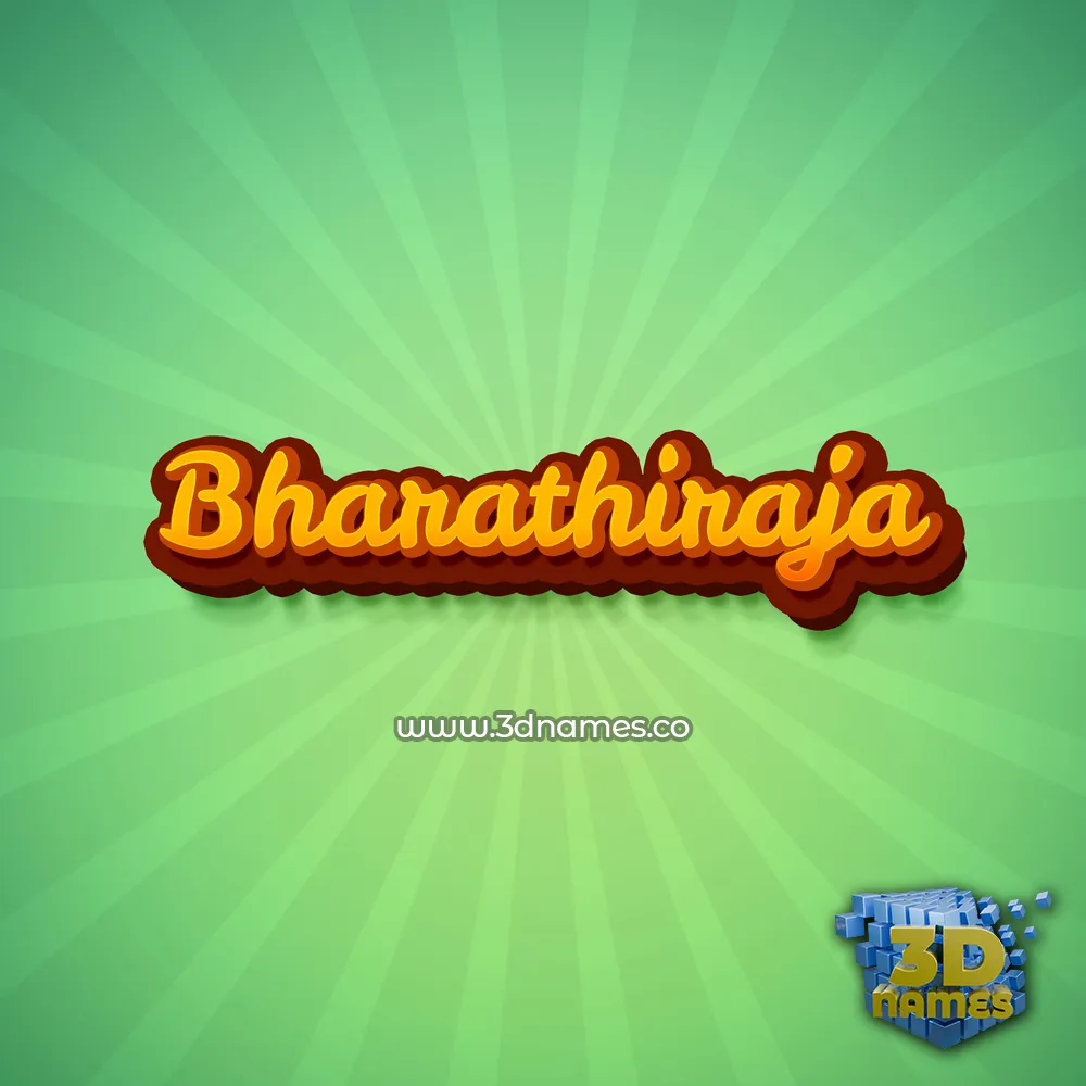 bharathiraja in Green Rays style - 3D name wallpaper