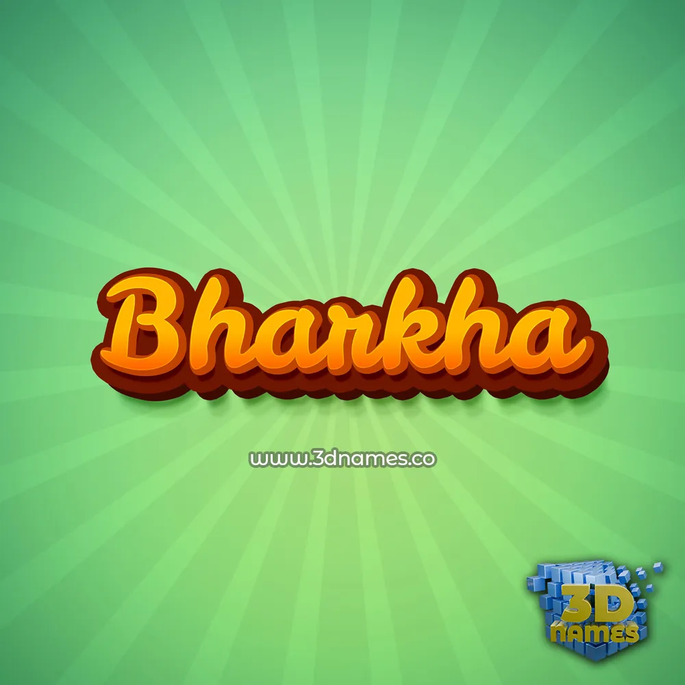 bharkha in Green Rays style - 3D name wallpaper