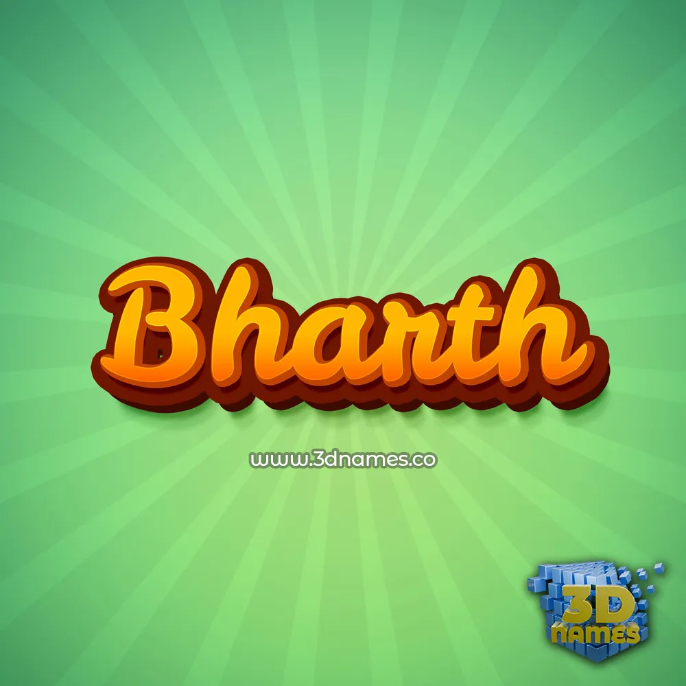 bharth in Green Rays style - 3D name wallpaper