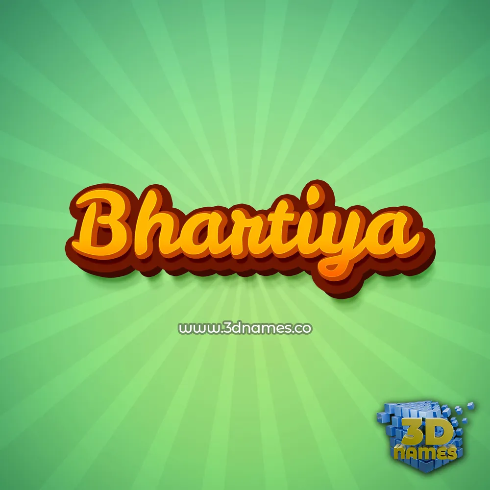 bhartiya in Green Rays style - 3D name wallpaper