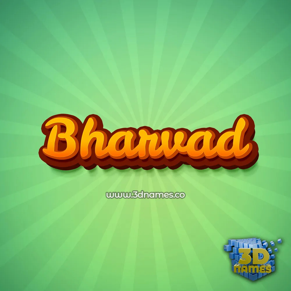 bharvad in Green Rays style - 3D name wallpaper