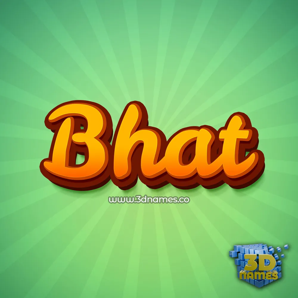 bhat in Green Rays style - 3D name wallpaper