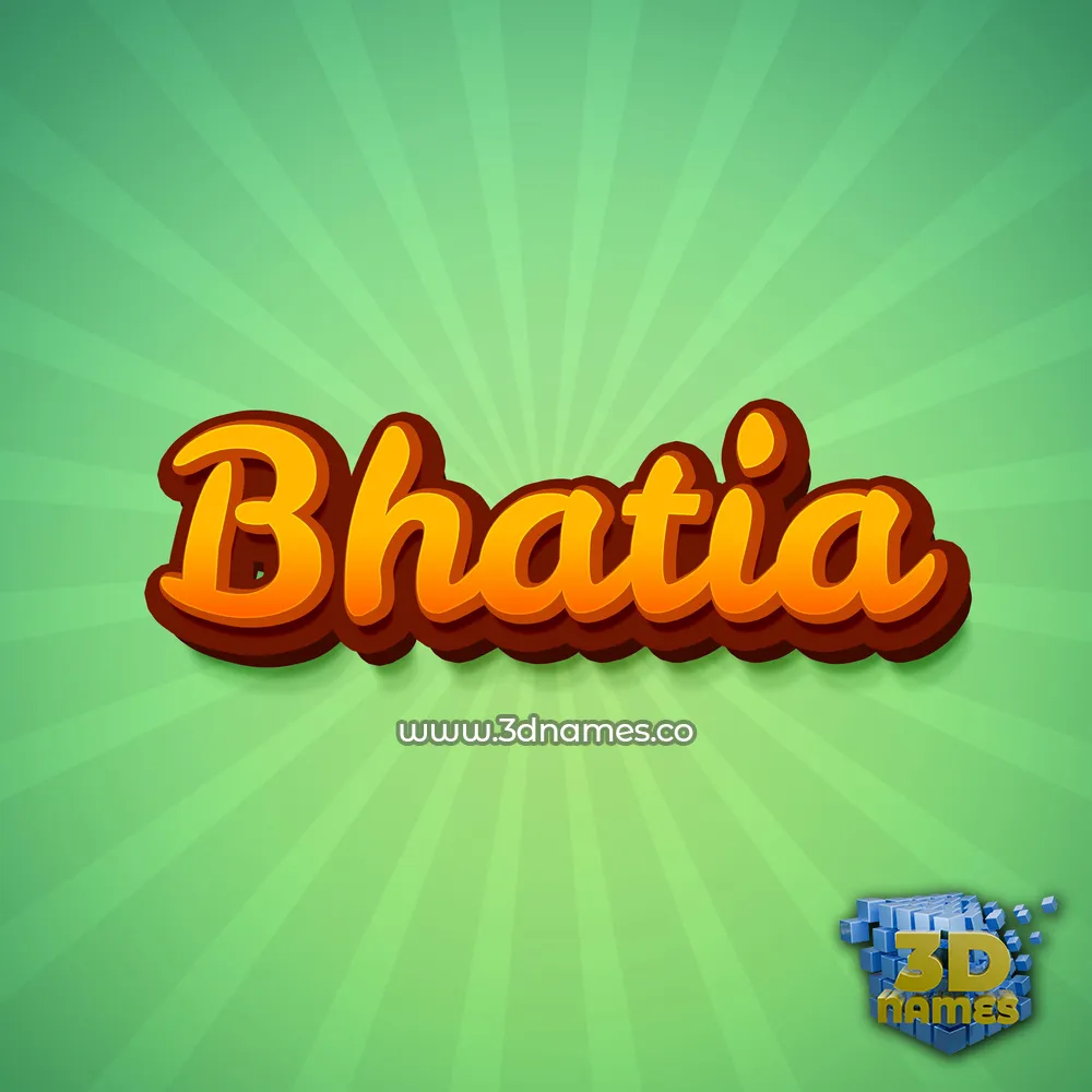 bhatia in Green Rays style - 3D name wallpaper
