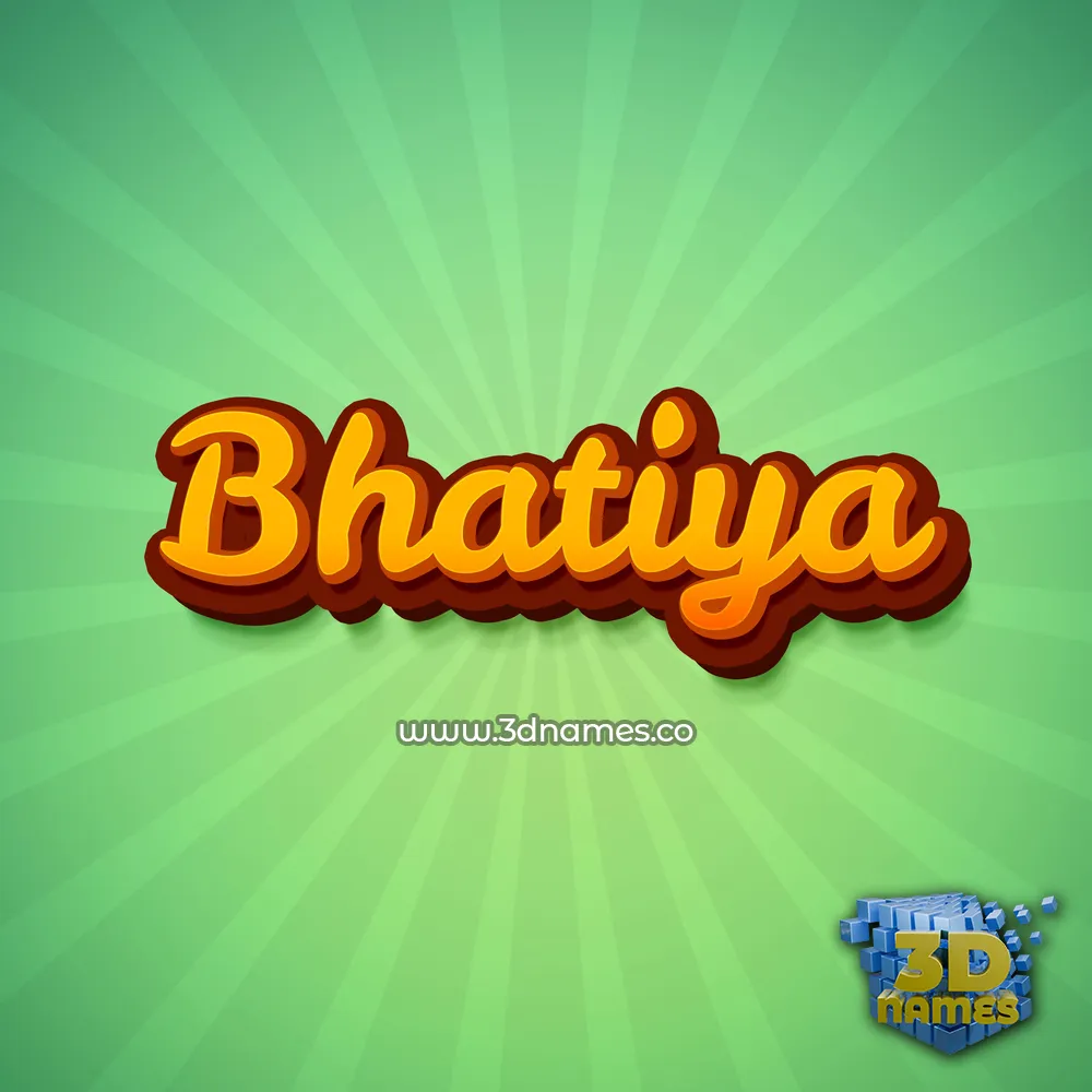 bhatiya in Green Rays style - 3D name wallpaper
