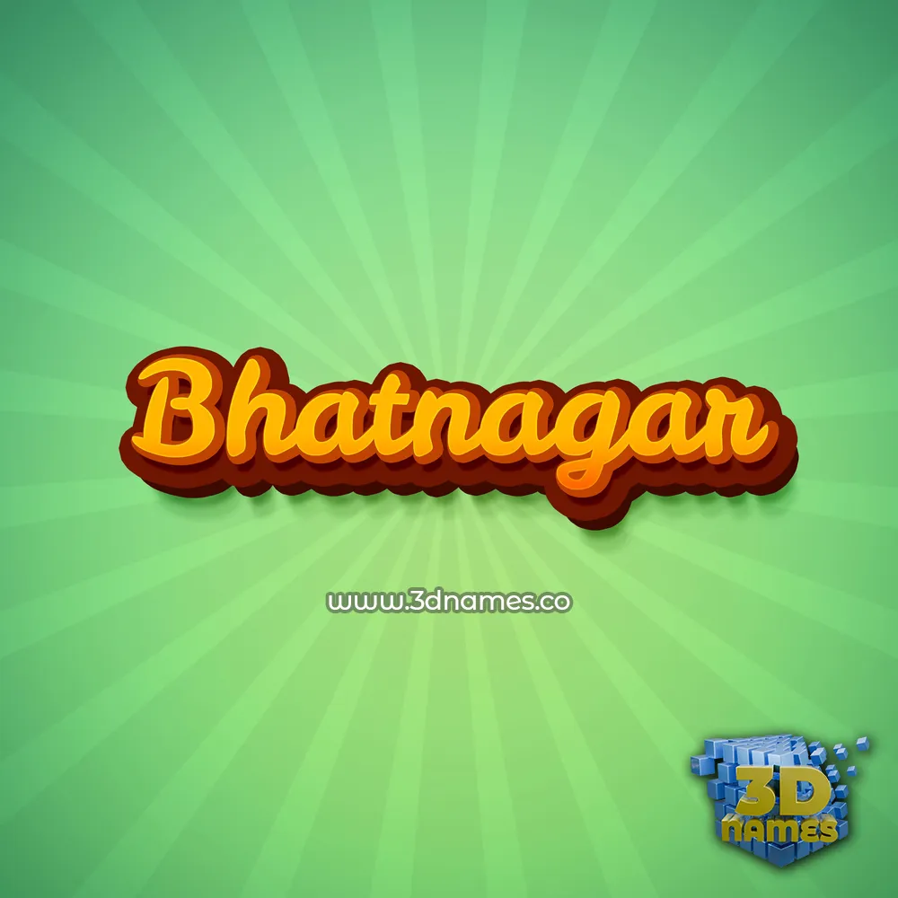 bhatnagar in Green Rays style - 3D name wallpaper