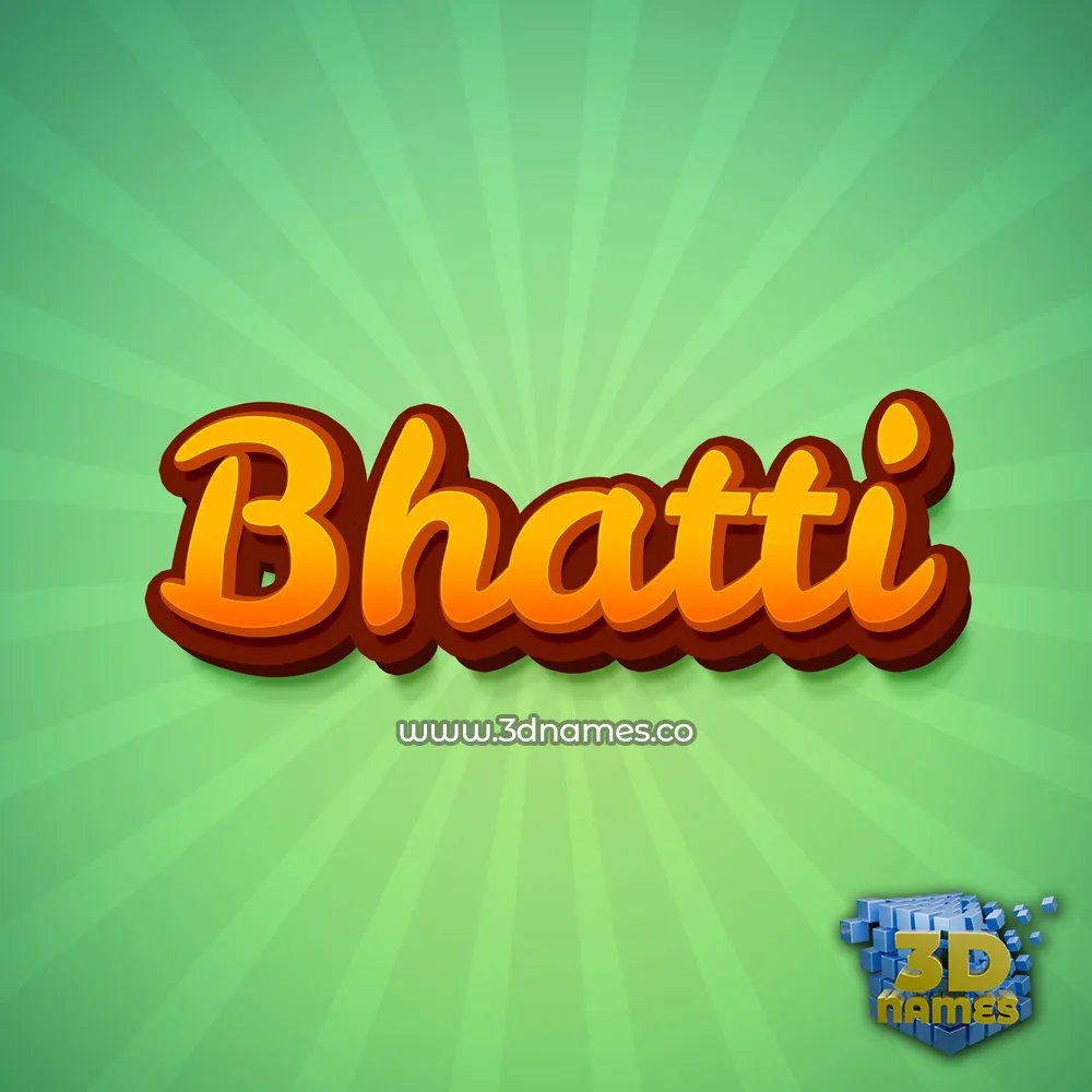 bhatti in Green Rays style - 3D name wallpaper