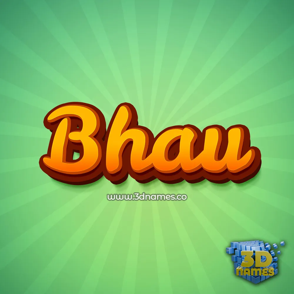 bhau in Green Rays style - 3D name wallpaper