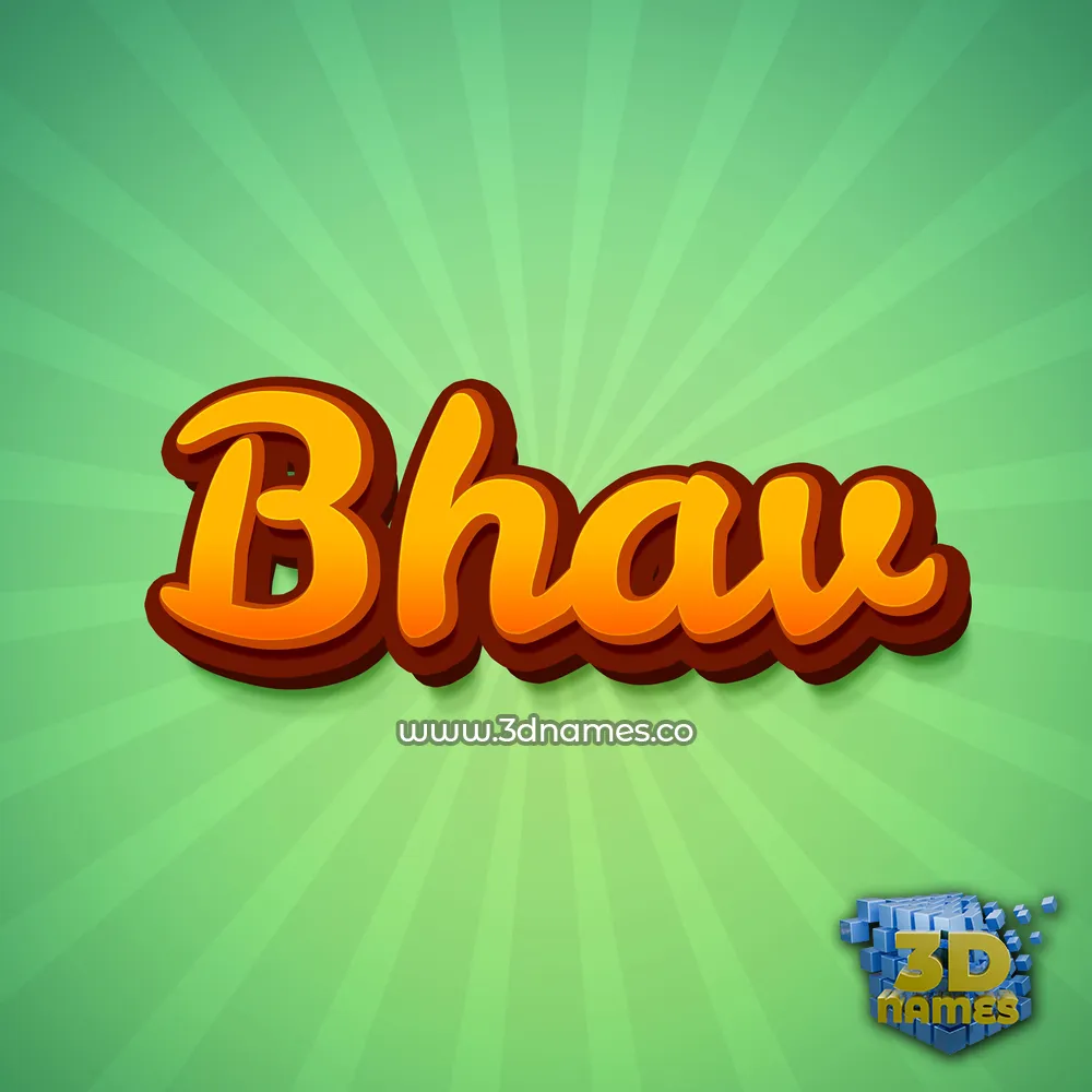 bhav in Green Rays style - 3D name wallpaper