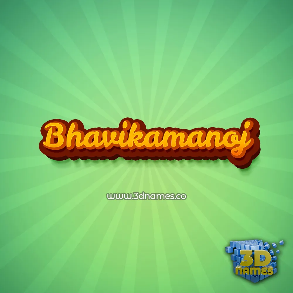 bhavikamanoj in Green Rays style - 3D name wallpaper