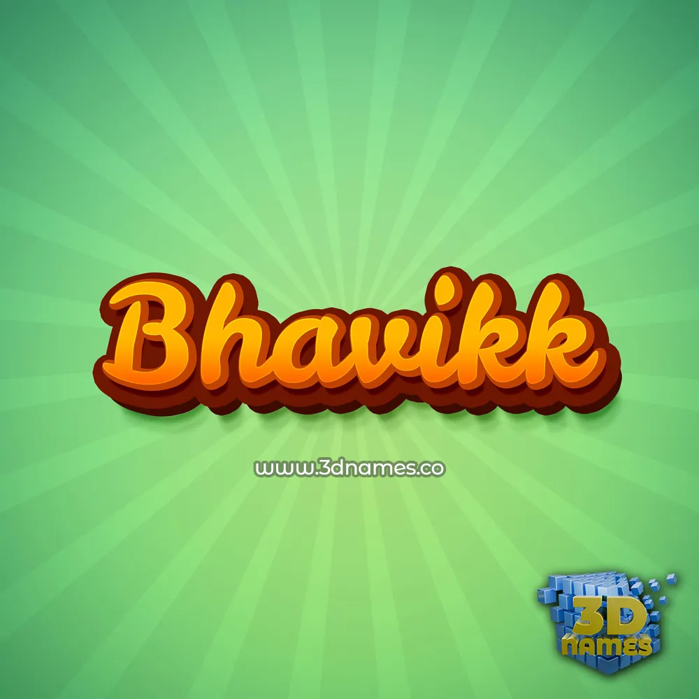 bhavikk in Green Rays style - 3D name wallpaper