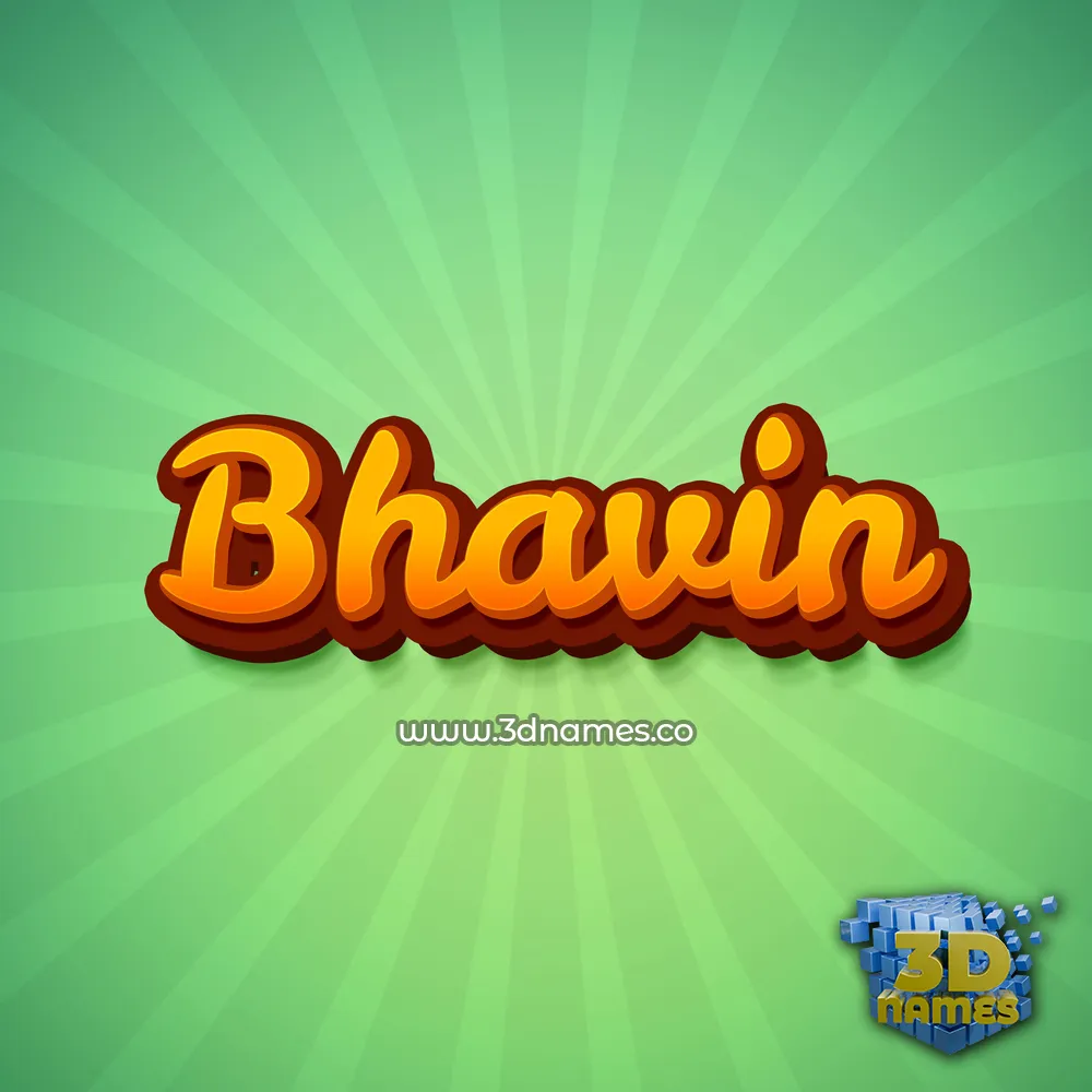 bhavin in Green Rays style - 3D name wallpaper