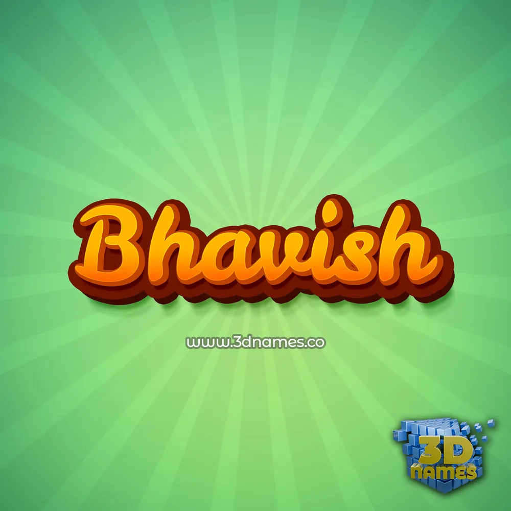 bhavish in Green Rays style - 3D name wallpaper