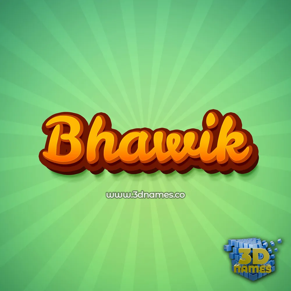bhawik in Green Rays style - 3D name wallpaper