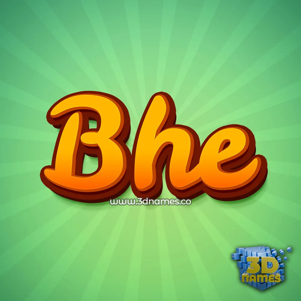bhe in Green Rays style - 3D name wallpaper