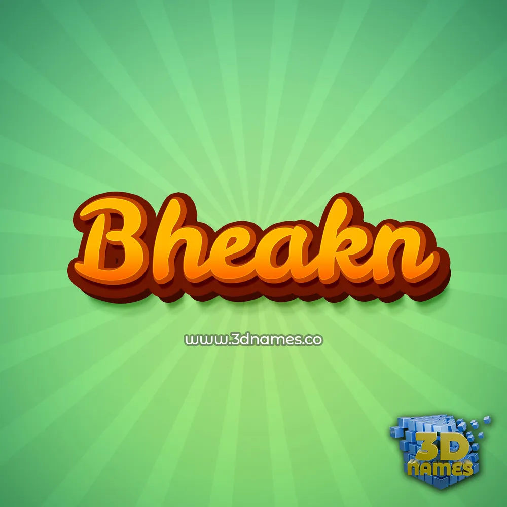 bheakn in Green Rays style - 3D name wallpaper