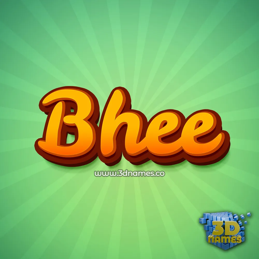 bhee in Green Rays style - 3D name wallpaper