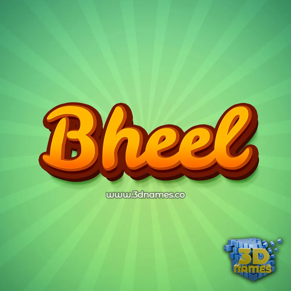 bheel in Green Rays style - 3D name wallpaper