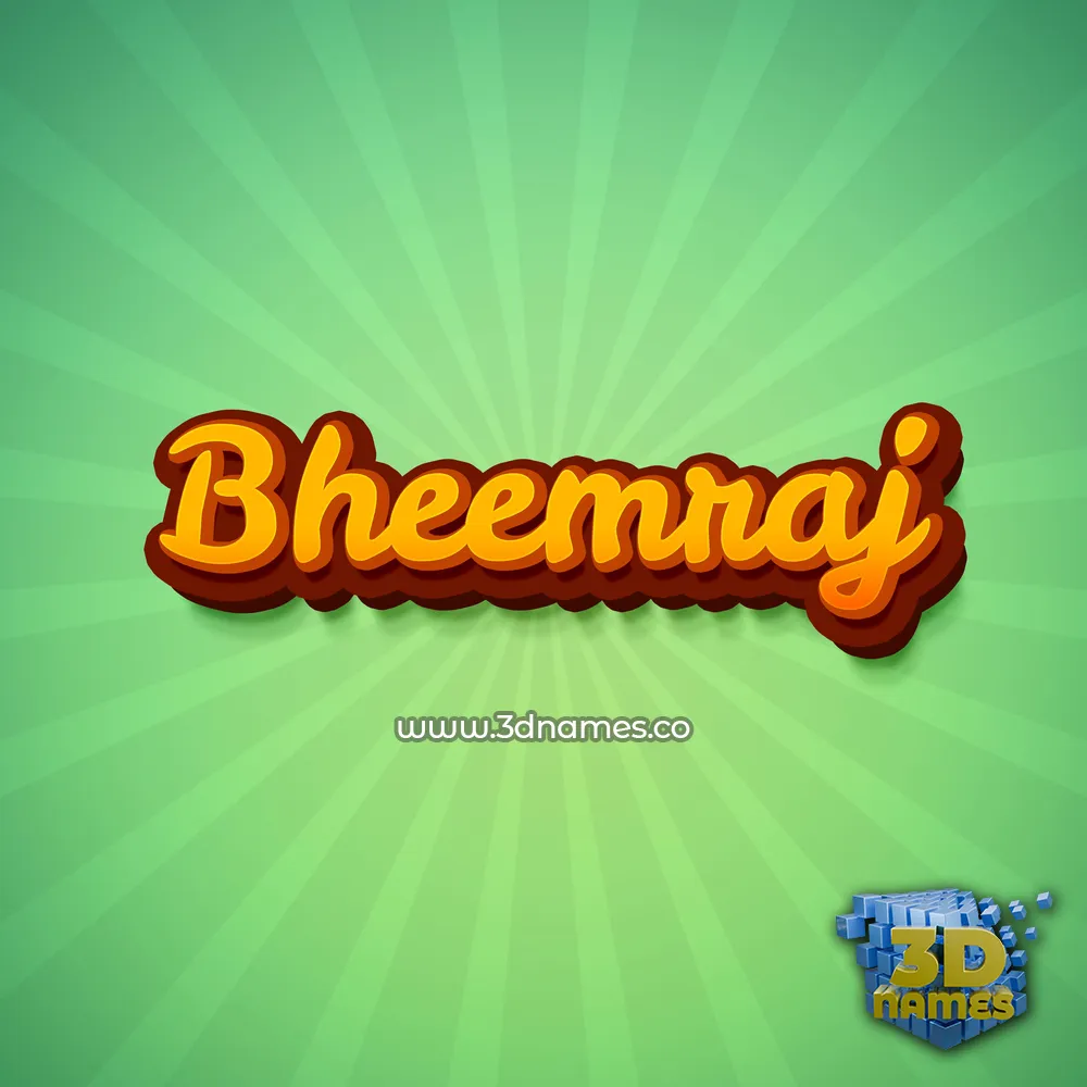 bheemraj in Green Rays style - 3D name wallpaper
