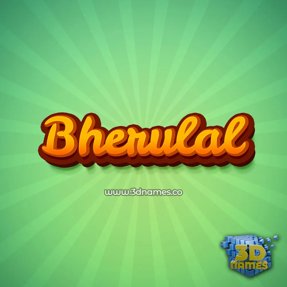 bherulal in Green Rays style - 3D name wallpaper