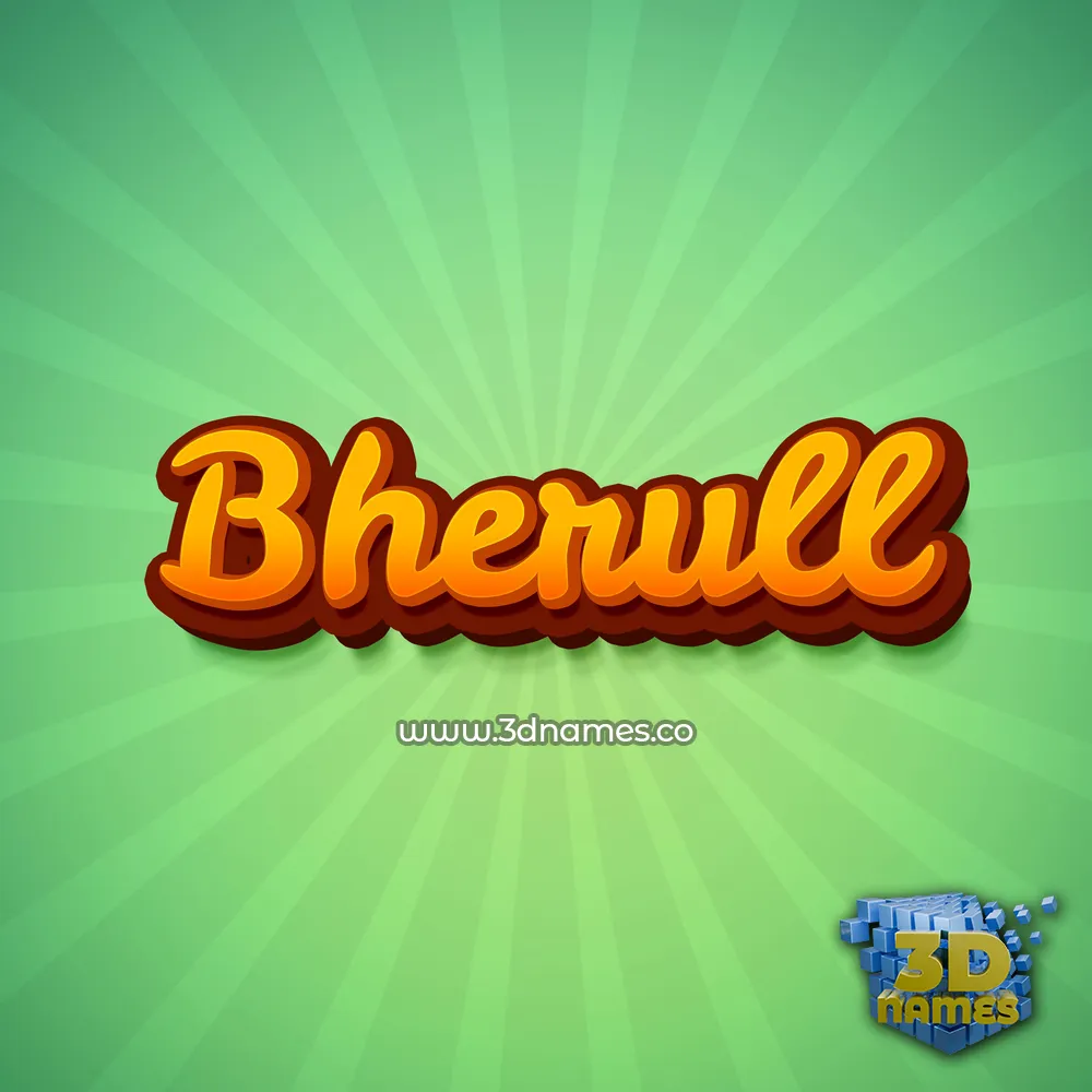 bherull in Green Rays style - 3D name wallpaper