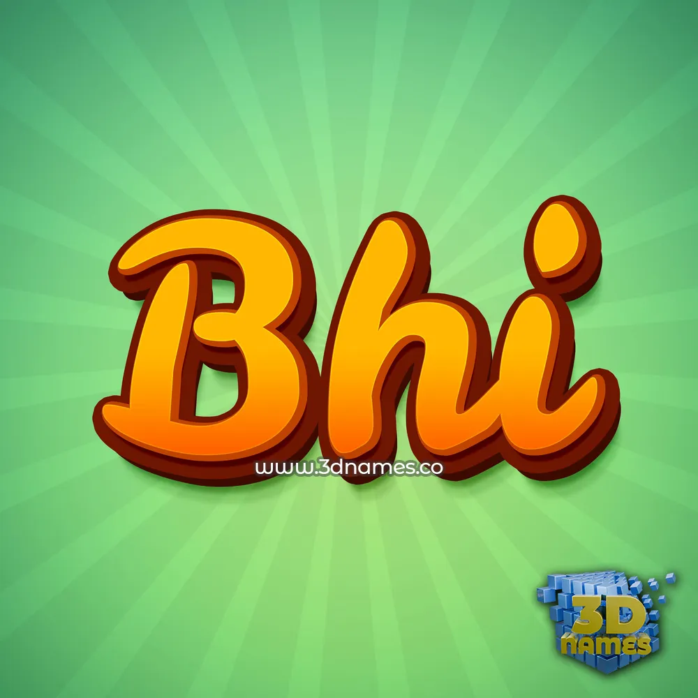 bhi in Green Rays style - 3D name wallpaper