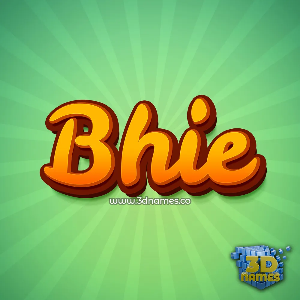 bhie in Green Rays style - 3D name wallpaper