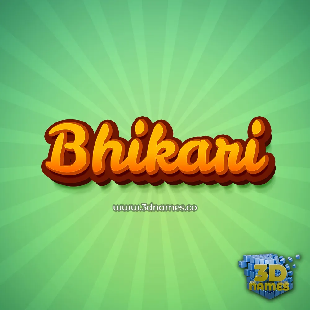 bhikari in Green Rays style - 3D name wallpaper