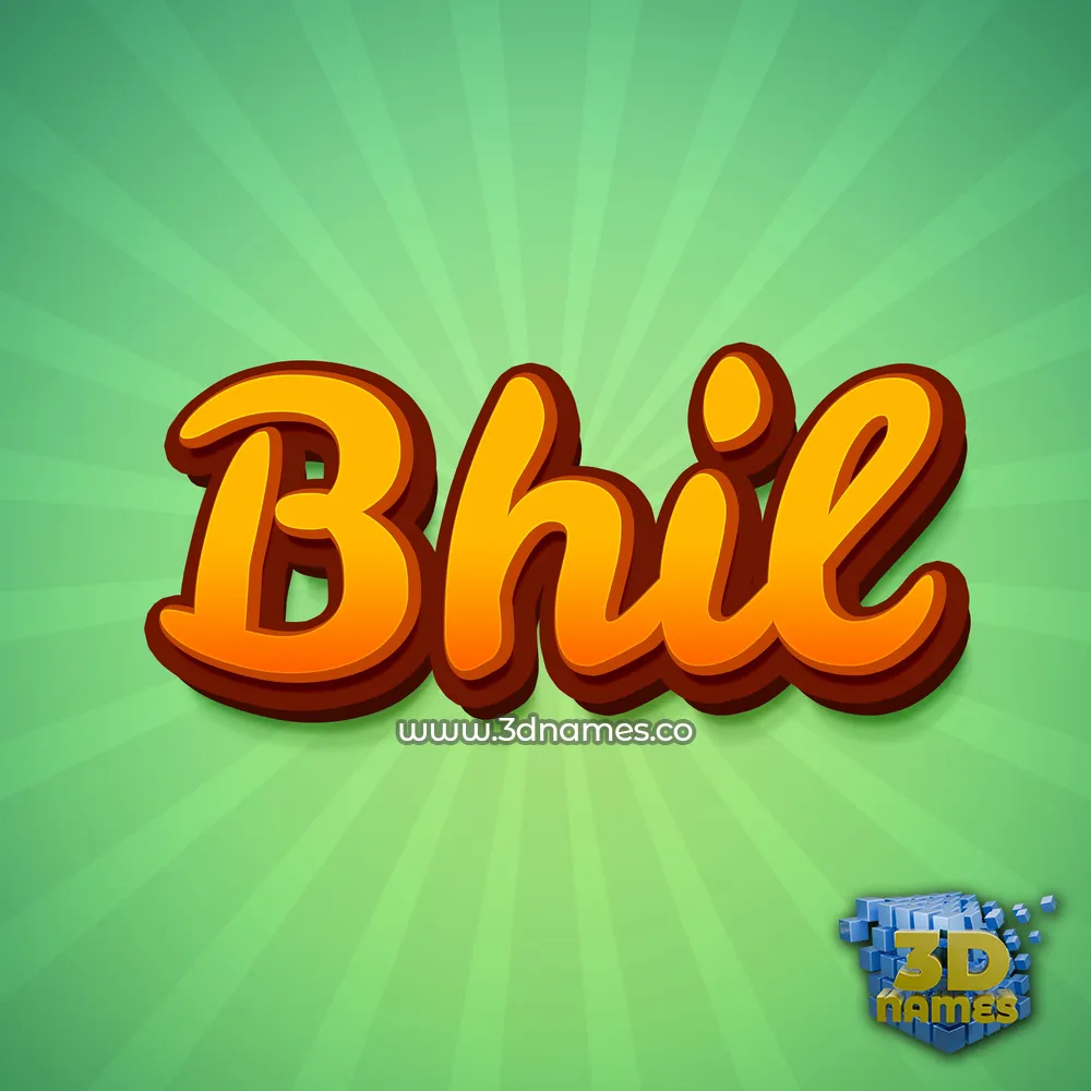 bhil in Green Rays style - 3D name wallpaper