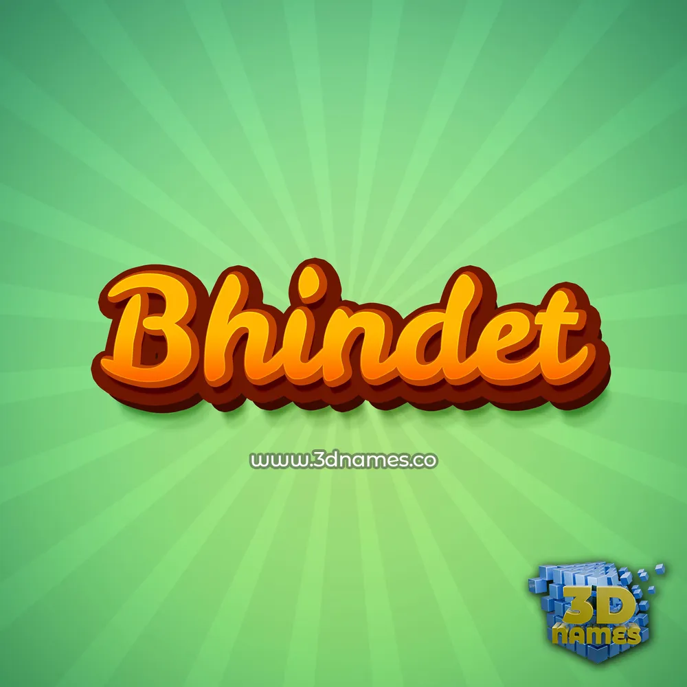 bhindet in Green Rays style - 3D name wallpaper