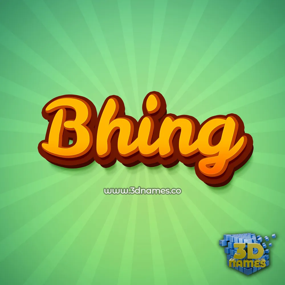 bhing in Green Rays style - 3D name wallpaper
