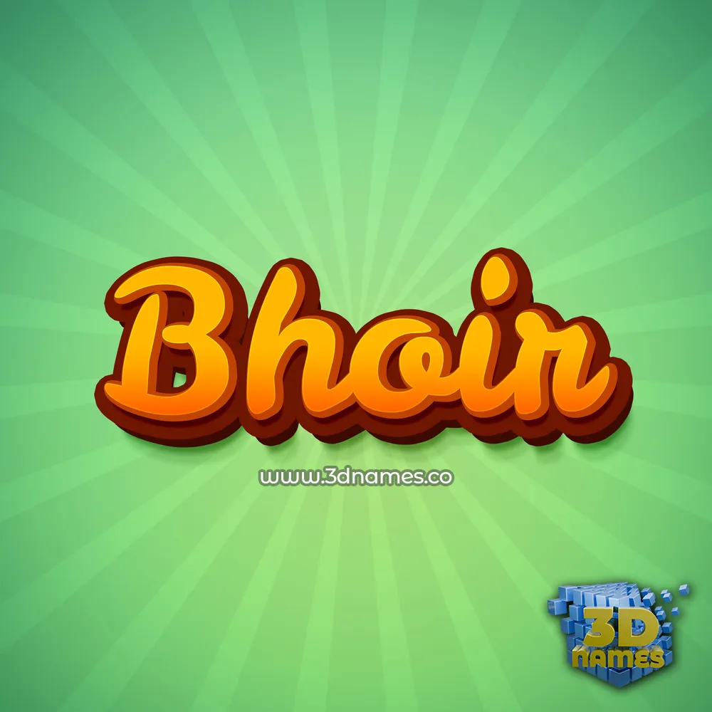 bhoir in Green Rays style - 3D name wallpaper