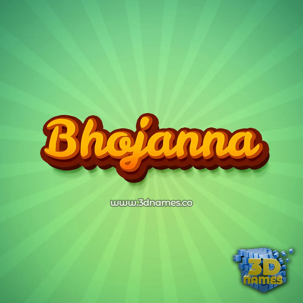 bhojanna in Green Rays style - 3D name wallpaper