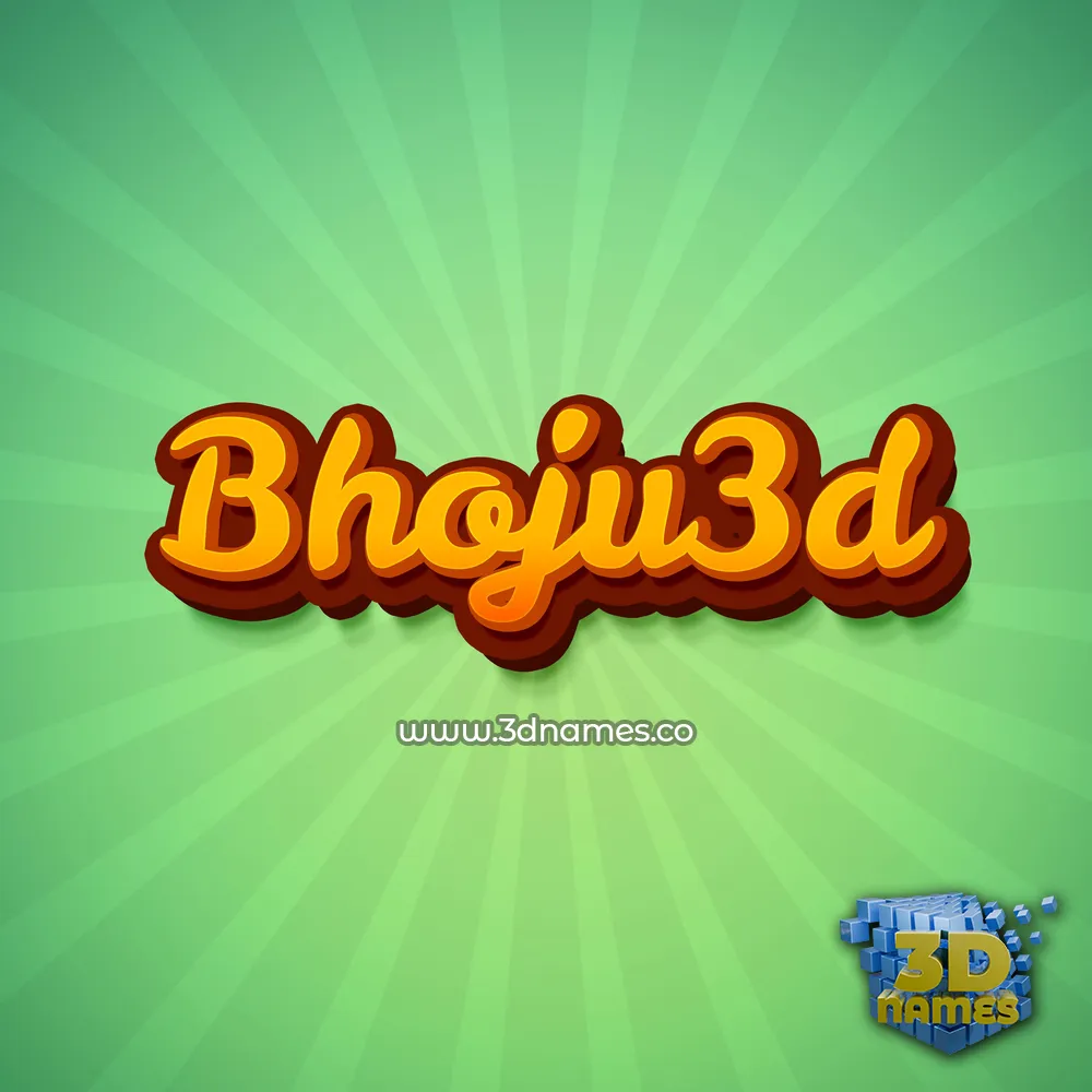 bhoju3d in Green Rays style - 3D name wallpaper