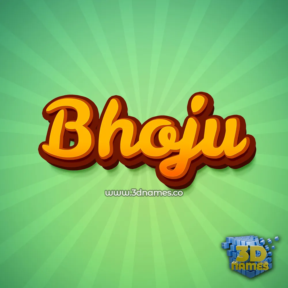 bhoju in Green Rays style - 3D name wallpaper