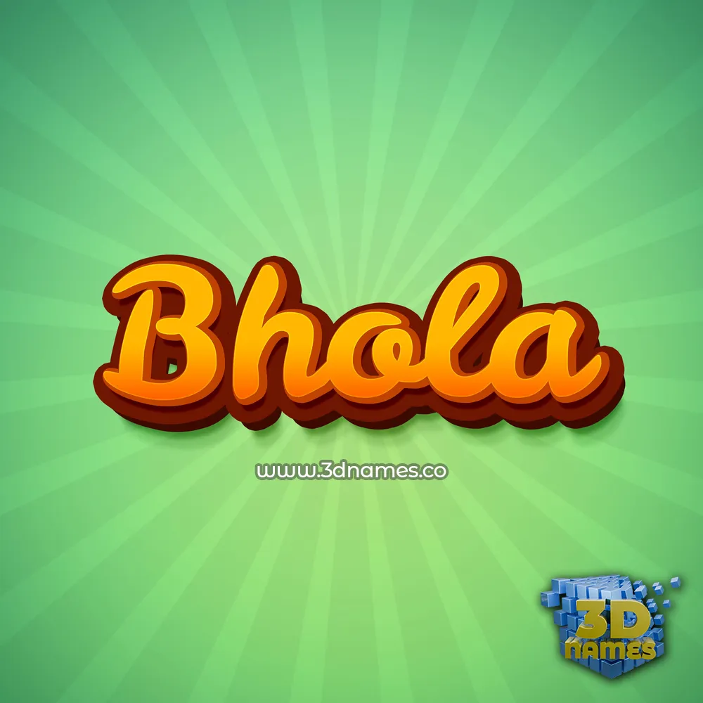 bhola in Green Rays style - 3D name wallpaper