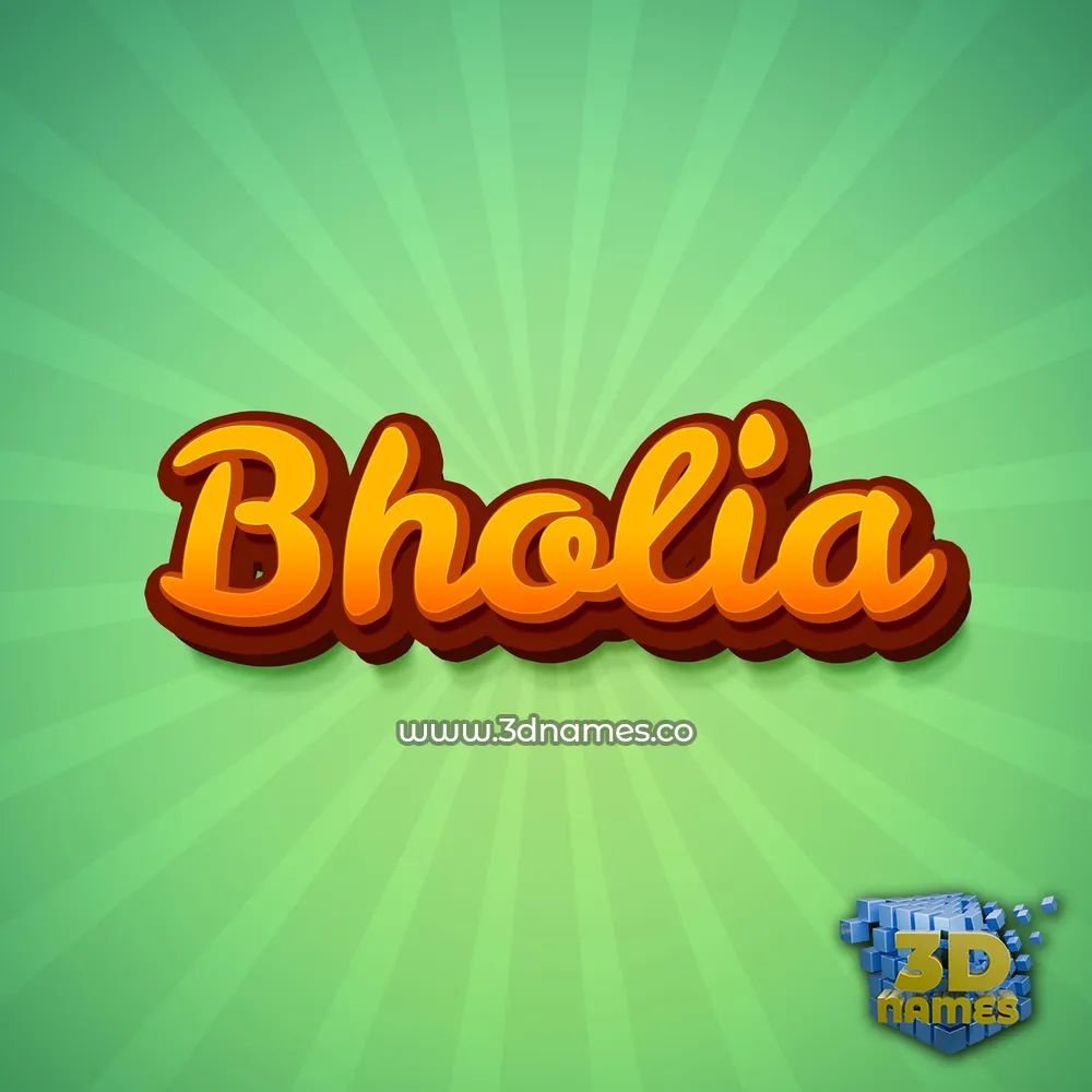 bholia in Green Rays style - 3D name wallpaper