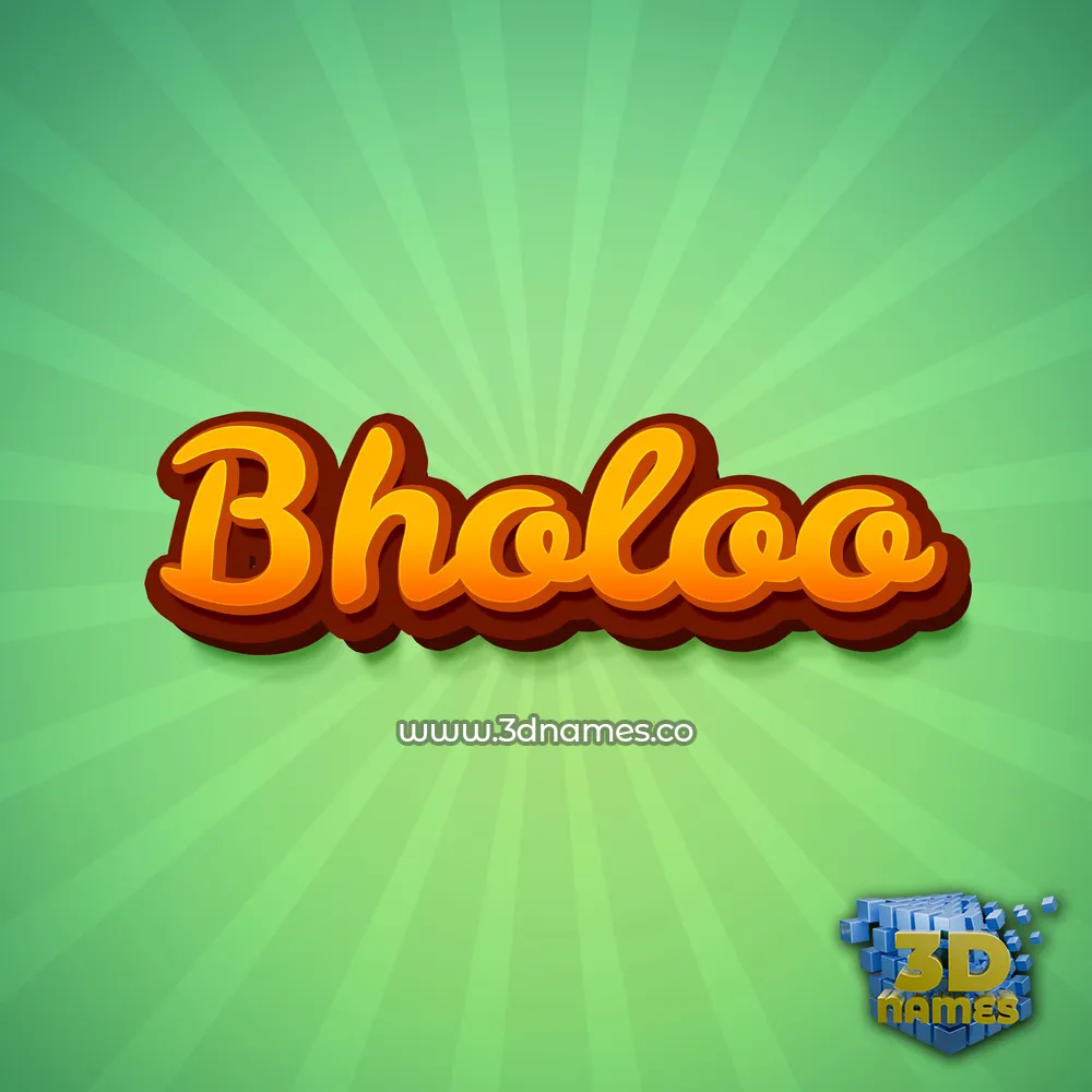 bholoo in Green Rays style - 3D name wallpaper