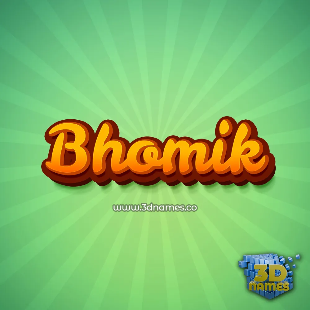 bhomik in Green Rays style - 3D name wallpaper